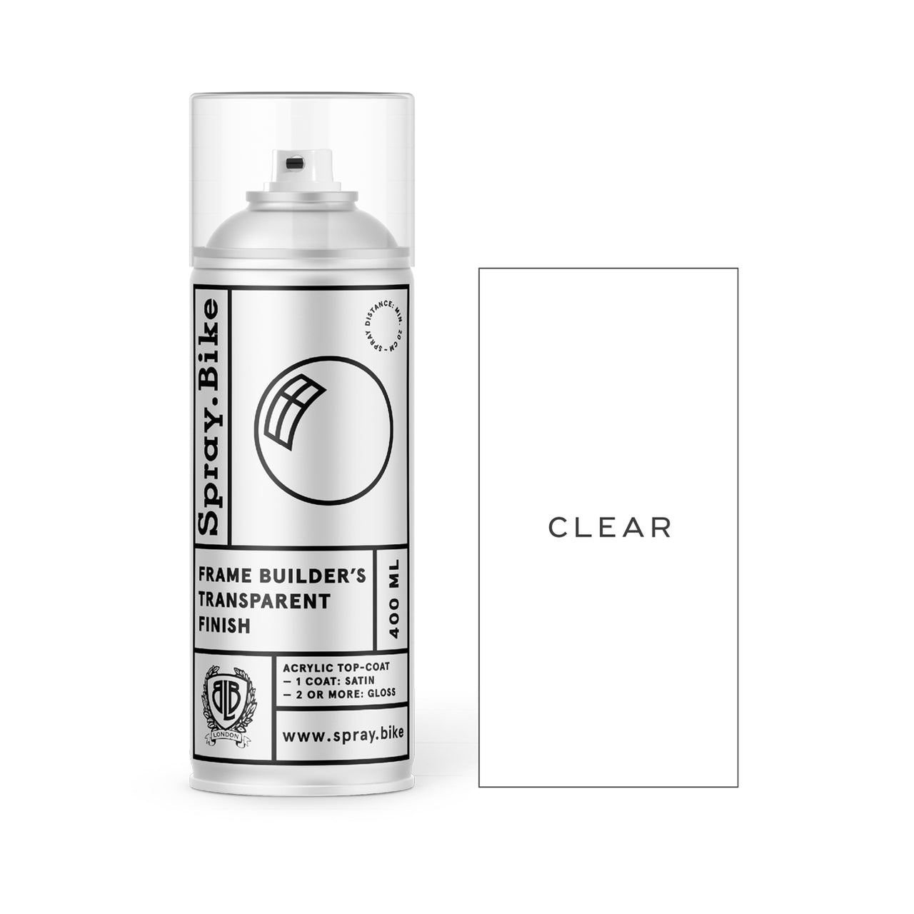 Frame Builder's Transparent Finish Satin/High Gloss 400ml Spray.Bike